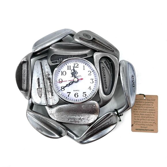 VTG On Tour Golf Club Golfer Golfing Maxfli Wilson Iron Wall Clock - Picture 1 of 12